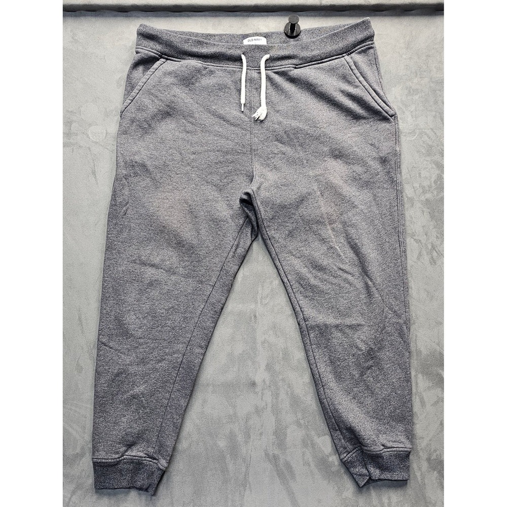 Old Navy Mens XL Jogger-Siro Smoke Grey Heather Fleece Sweatpants Tapered Leg